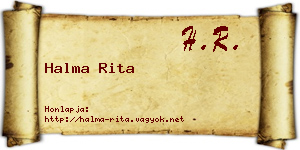 Halma Rita névjegykártya